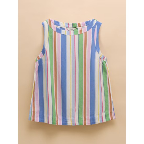 Joules Cove Linen Blend Multi Stripe Sleeveless Top