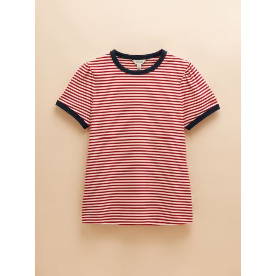 Joules Erin Red Short Sleeve Striped T-Shirt