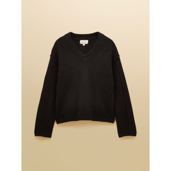 Joules Hannah Black V-Neck Relaxed Fit Jumper