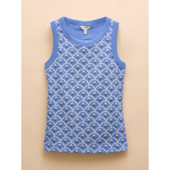 Joules Harbour Blue Floral Printed Jersey Vest