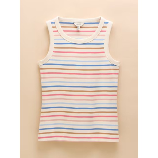 Joules Harbour Multi Striped Premium Ribbed Jersey Vest