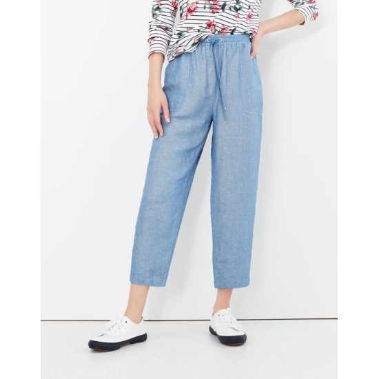 Joules Lynn Easy Tapered Trousers - Light Chambray