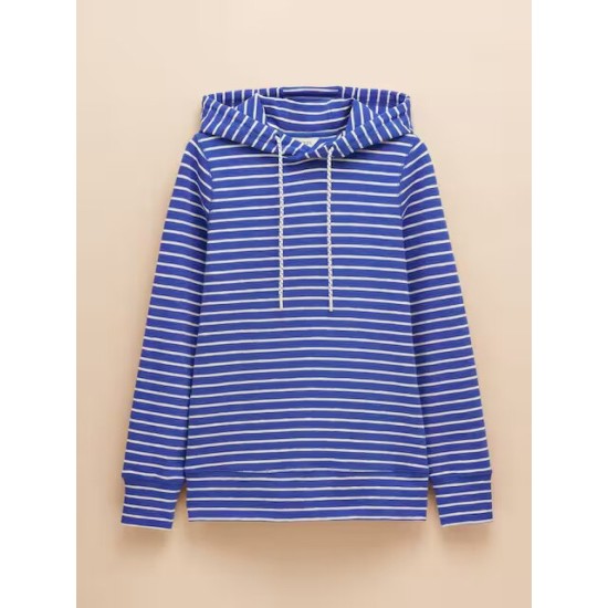Joules Marlston Blue Striped Slim Fit Hoodie