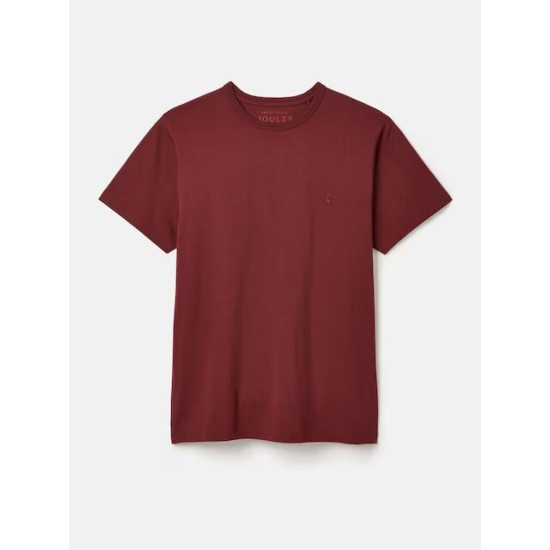 Joules Men's Denton Burgundy Jersey 100% Cotton Crew Neck T-Shirt
