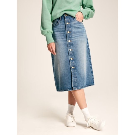 Joules Mid Blue Denim Midi Skirt