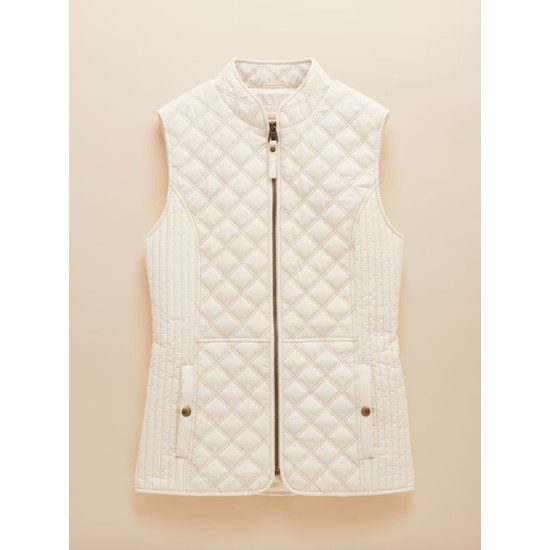 Joules Minx Cream Showerproof Diamond Quilted Gilet
