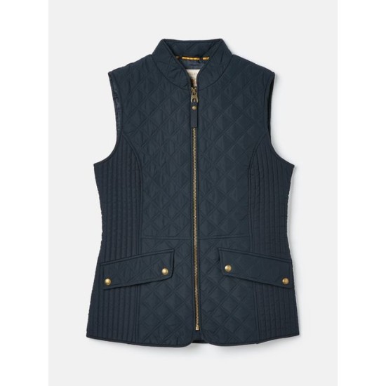 Joules Minx Navy Blue Showerproof Diamond Quilted Gilet