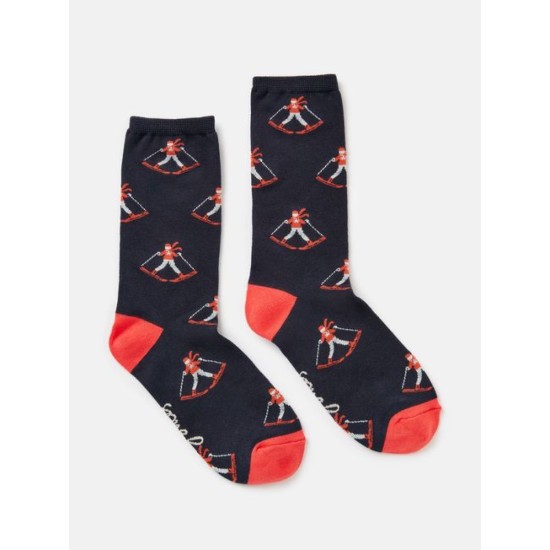 Joules Navy Ski Excellent Everyday Single Ankle Socks