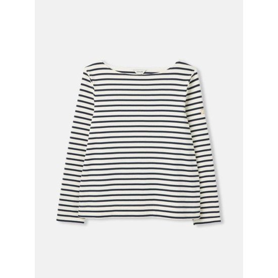 Joules Harbour Cream & Navy Boat Neck Breton Top