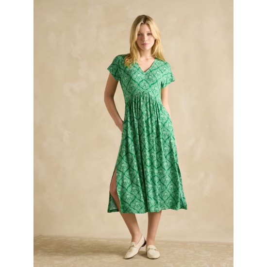 Joules Nia Green V-Neck Dress