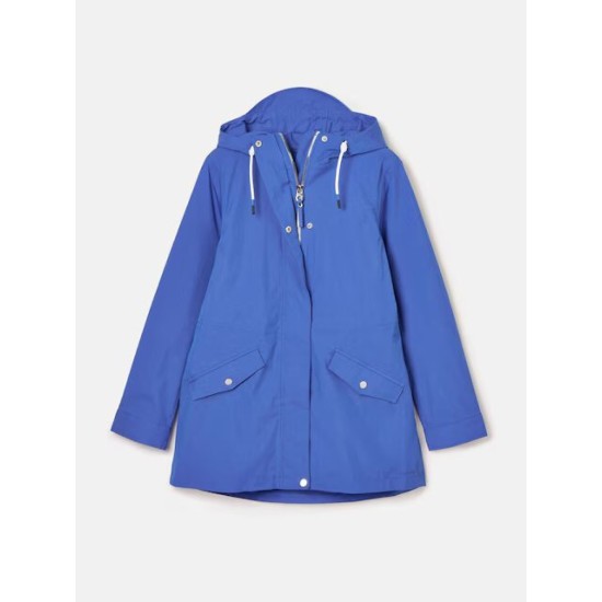 Joules Portwell Blue Waterproof Raincoat With Hood