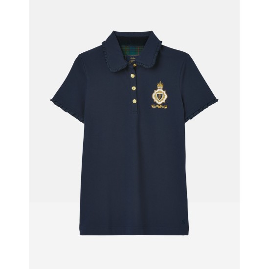 Joules Rylie Frill Polo Shirt - French Navy