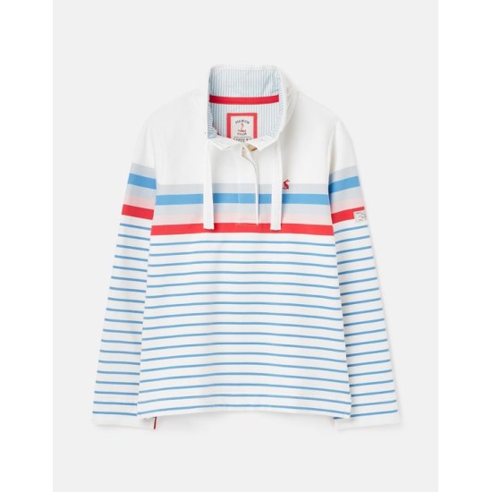 Joules Saunton Funnel Neck Sweatshirt - Multi Stripe