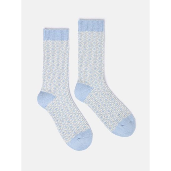 Joules Toasty Blue Soft Geometric Socks