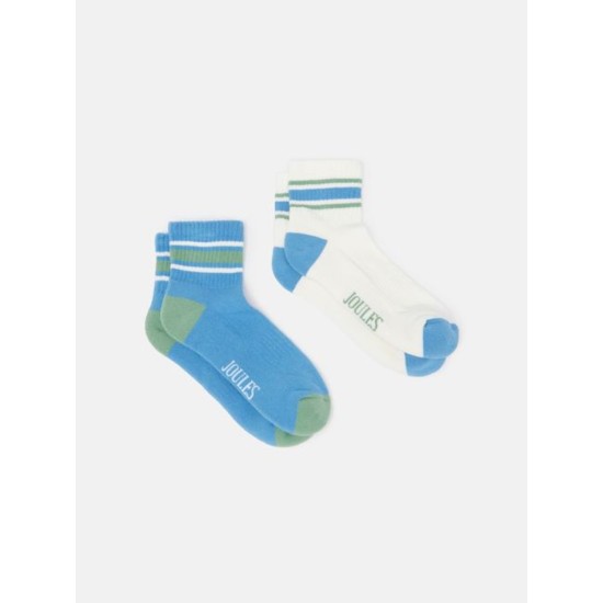 Joules Volley Blue/White Tennis Socks 2PK