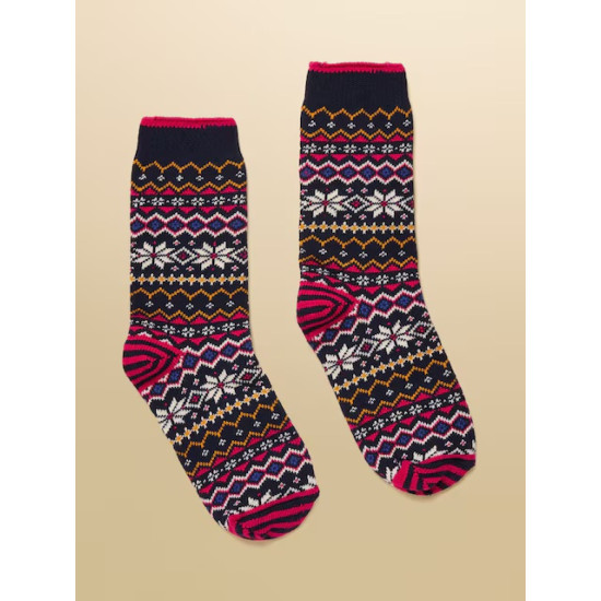 Joules Women's Lucille Navy Fairisle Socks