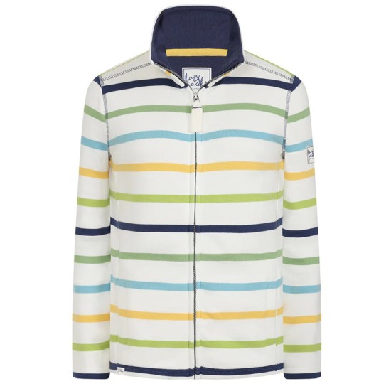 Lazy Jacks LJ32 Striped Full Zip Sweatshirt - Greens
