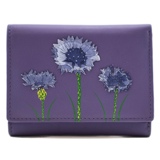 Mala Leather Amana Tri Fold Purse - Purple