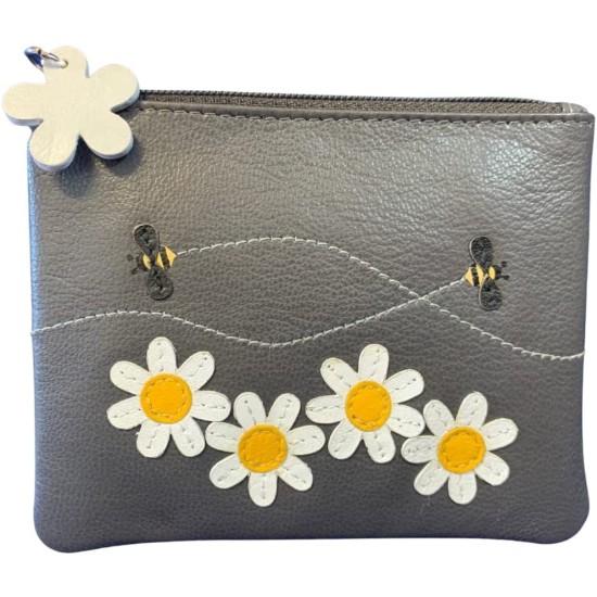 Mala Leather Calista Coin Purse with RFID - Grey