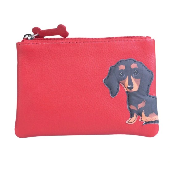 Mala Leather Frank Coin Purse with RFID - Red