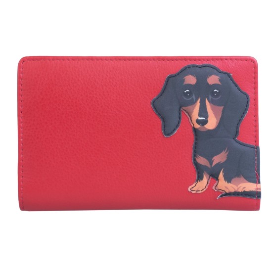 Mala Leather Frank Compact Purse with RFID - Red