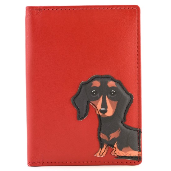 Mala Leather Frank ID/Card Purse with RFID - Red