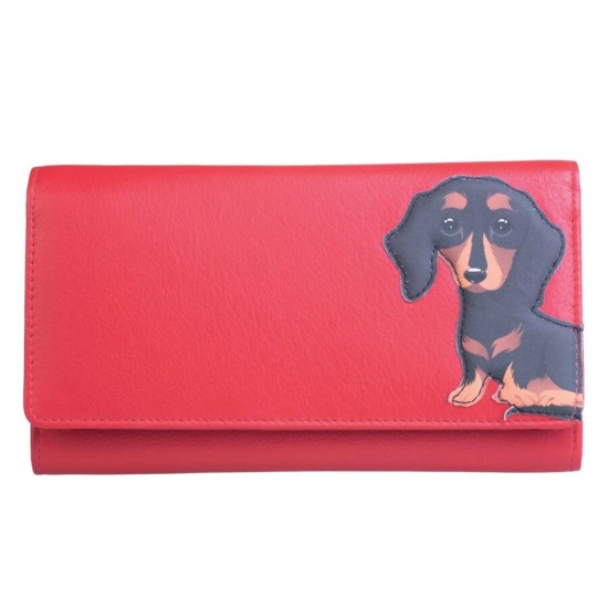 Mala Leather Frank Matinee Purse with RFID - Red