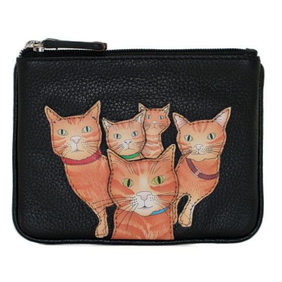Mala Leather Kitty Crew Coin Purse - Black