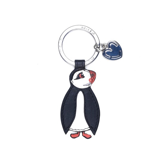 Mala Leather Lundi Puffin Keyring - Black