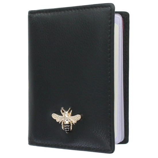 Mala Leather Mason Card / Travel Pass Holder Black & Red - RFID