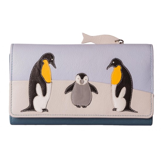 Mala Leather 3405 3 Ollie Penguin Large Tri Fold Purse - RFID