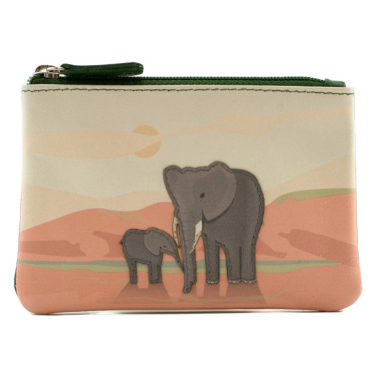Mala Leather Pinky Elephants Coin Purse