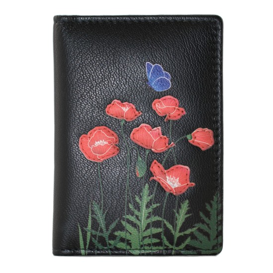 Mala Leather Poppy ID and Card Holder - Black