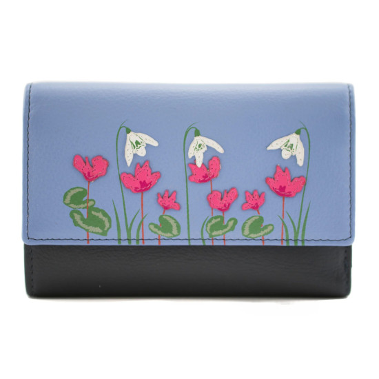 Mala Leather Snowdrop Large Tri Fold Purse