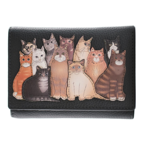 Mala Leather The Meowfia Leather Tri Fold Purse