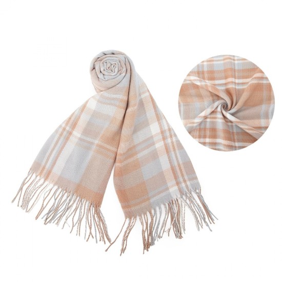 Miss Lulu SFN4401 Colour Block Scarf - Light Blue