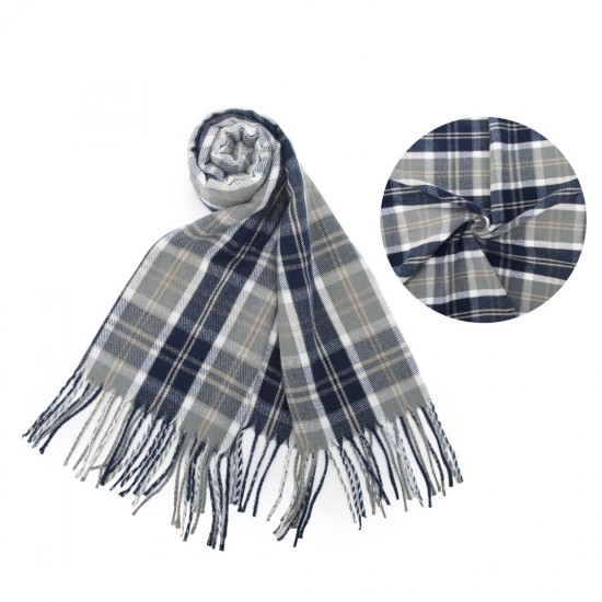 Miss Lulu SFN4401 Colour Block Scarf - Navy