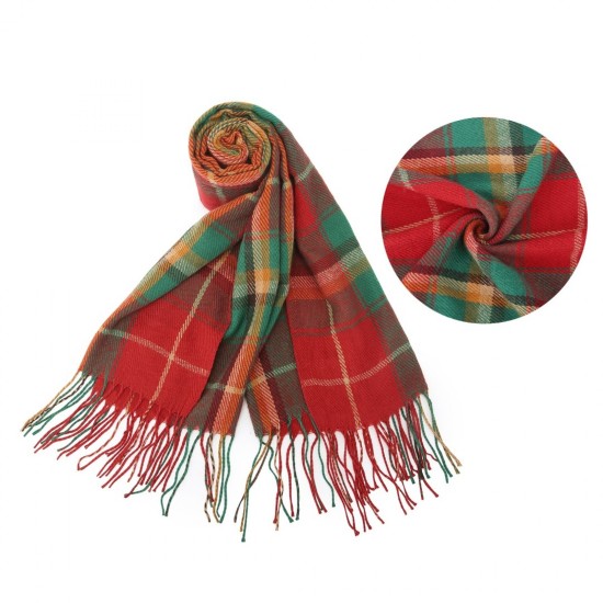 Miss Lulu SFN4401 Colour Block Scarf - Red