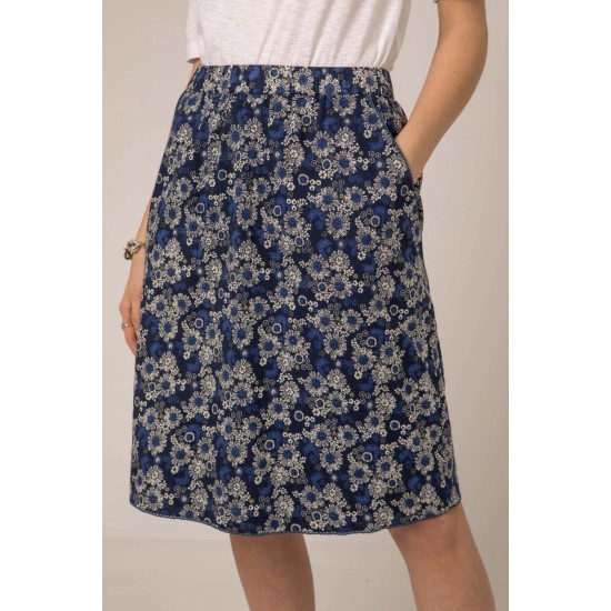 Mistral Darcy Floral Side Pocket Skirt - Blue