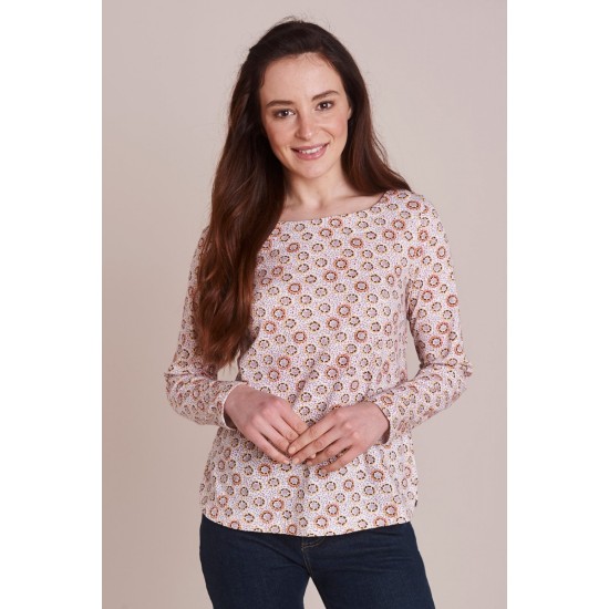 Mistral Fruity Printed Side Button Top
