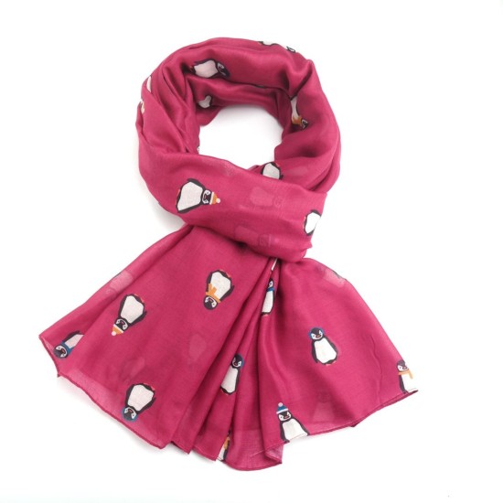 Pure Fashions Baby Penguins Scarf - Red