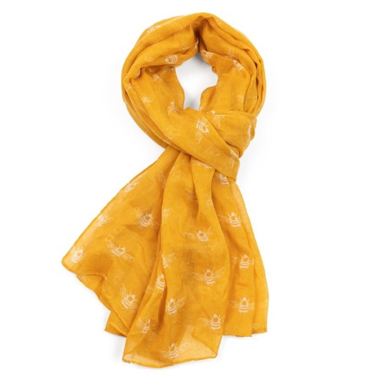 Pure Fashions Bees Scarf - Mustard