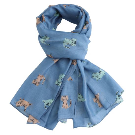 Pure Fashions Cool Cats Scarf - Denim