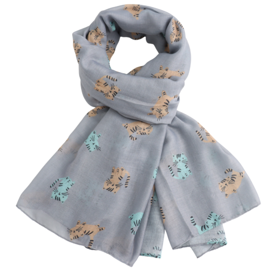 Pure Fashions Cool Cats Scarf - Silver