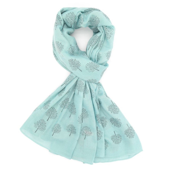 Pure Fashions Mulberry Trees Scarf - Duck Egg