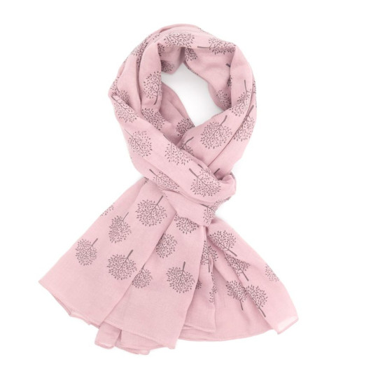 Pure Fashions Mulberry Trees Scarf - Dusky Pink