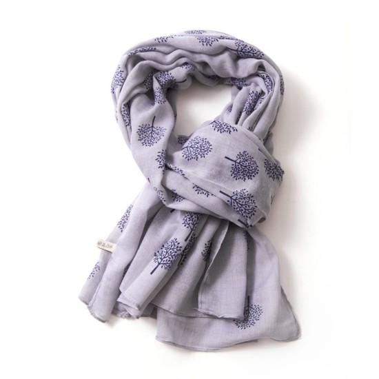 Pure Fashions Mulberry Trees Scarf - Grey/Navy