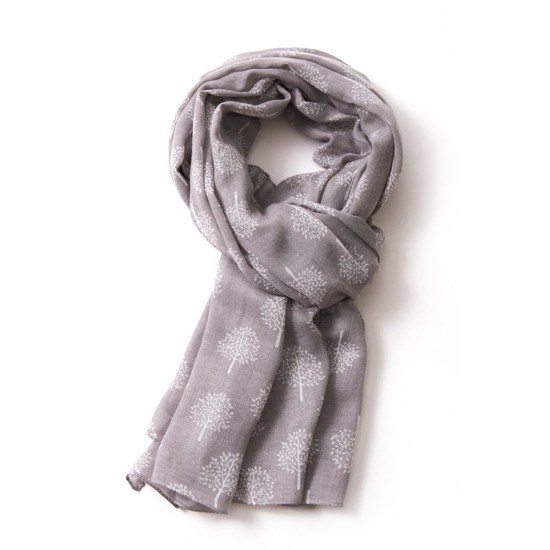 Pure Fashions Mulberry Trees Scarf - Grey