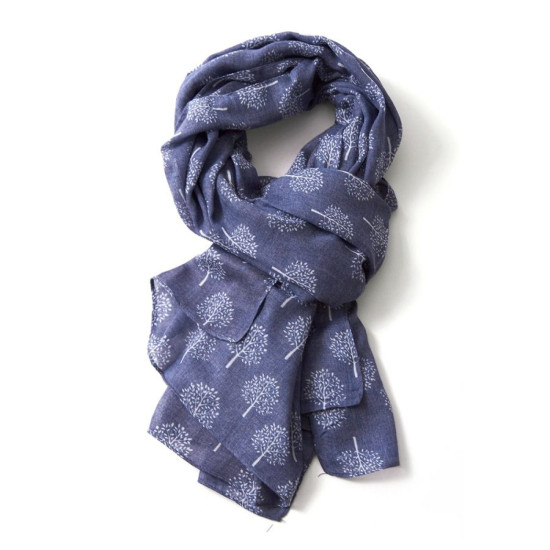 Pure Fashions Mulberry Trees Scarf - Navy