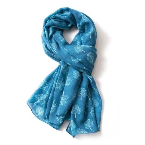 Pure Fashions Mulberry Trees Scarf - Turquoise Green